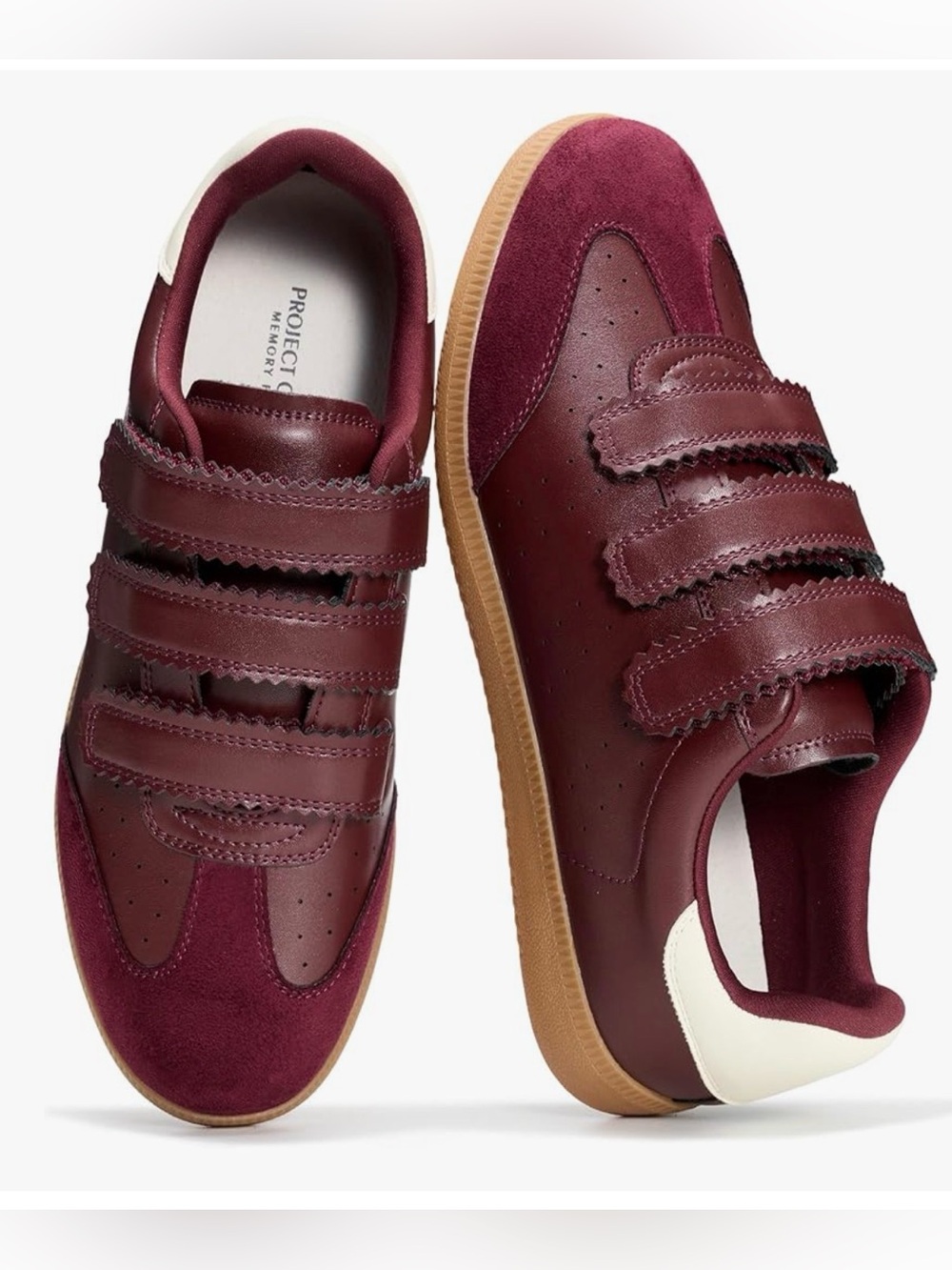 Project cloud womens Burgundy Triple-Velcro Sneakers size 9